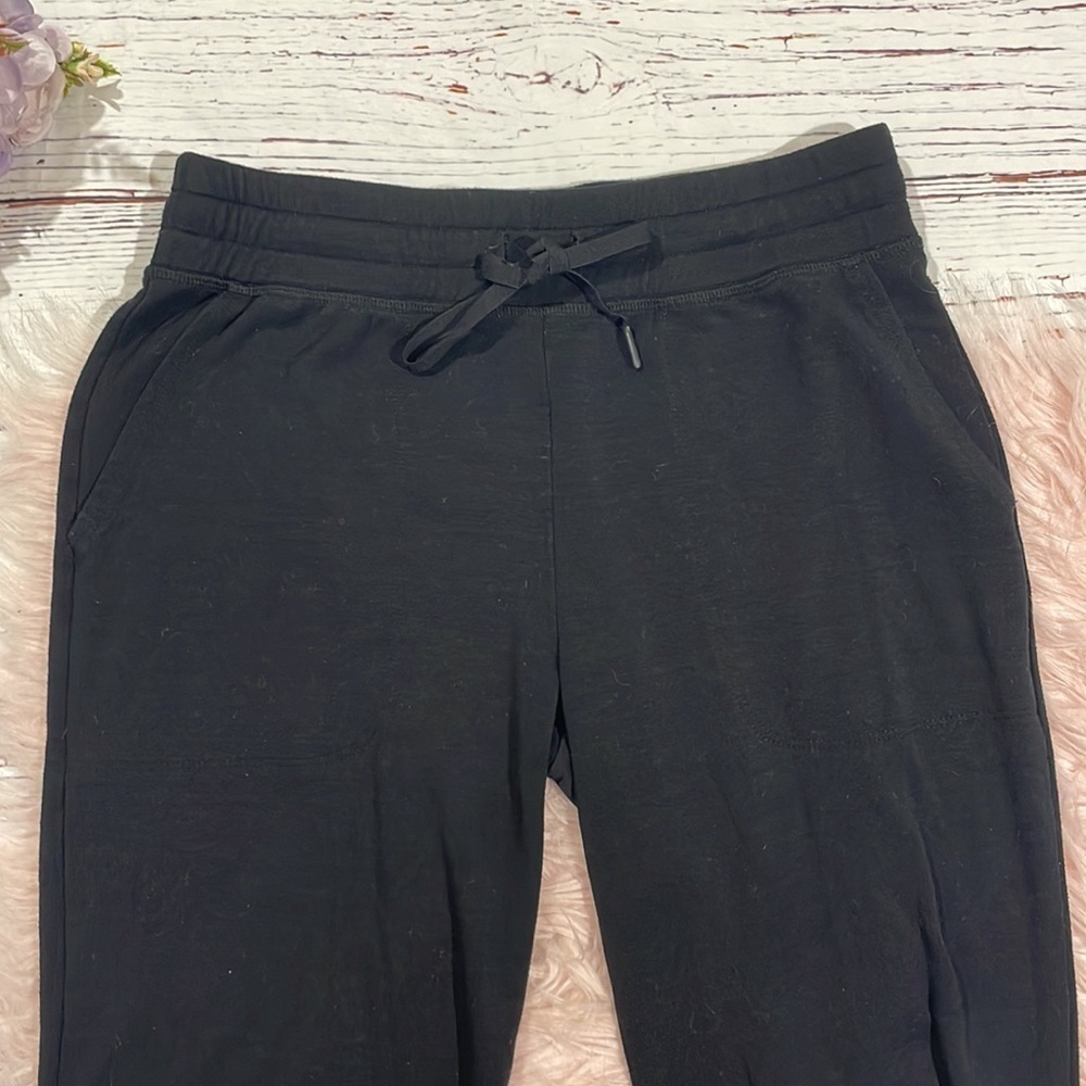 Beyond Yoga Black Slit Open Knee High Rise Lounge Joggers - Picture 6 of 9
